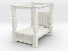 Four Poster Bed 1/76 in White Natural Versatile Plastic