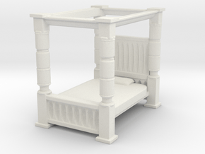 Four Poster Bed 1/72 in White Natural Versatile Plastic