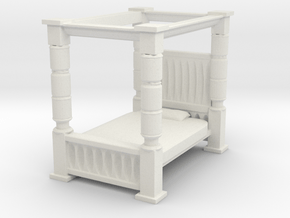 Four Poster Bed 1/56 in White Natural Versatile Plastic