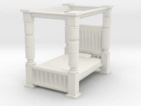 Four Poster Bed 1/24 in White Natural Versatile Plastic