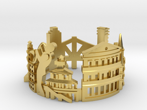 New Orleans - Skyline Cityscape Ring in Polished Brass: 6 / 51.5