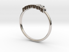 Hello Ring in Rhodium Plated Brass