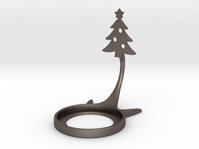 Christmas Tree in Polished Bronzed-Silver Steel