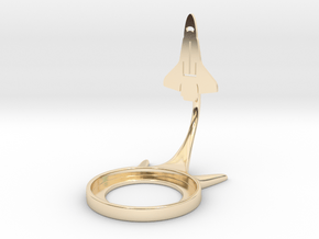 Space Shuttle in 14k Gold Plated Brass