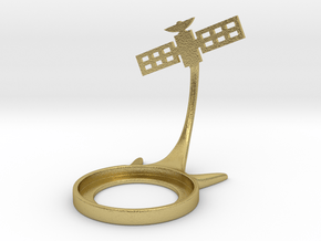 Space Satellite in Natural Brass