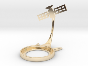 Space Satellite in 14k Gold Plated Brass