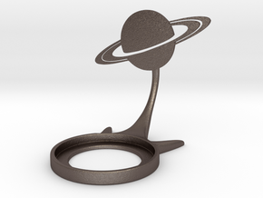 Space Saturn in Polished Bronzed-Silver Steel