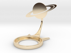 Space Saturn in 14K Yellow Gold