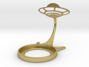 Space UFO in Natural Brass