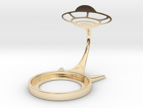 Space UFO in 14k Gold Plated Brass
