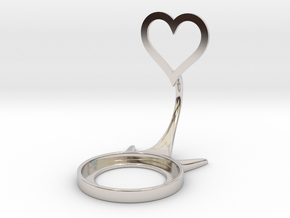 Valentine Heart in Rhodium Plated Brass