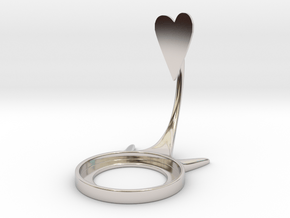 Valentine Heart in Rhodium Plated Brass