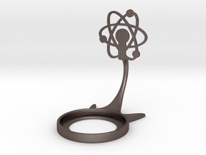 Science Atom in Polished Bronzed-Silver Steel