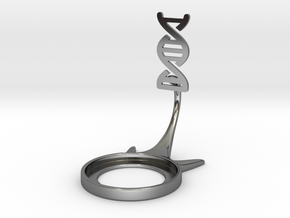 Science DNA in Fine Detail Polished Silver