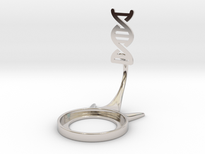 Science DNA in Rhodium Plated Brass