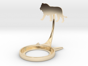 Animal Lion in 14k Gold Plated Brass