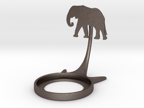 Animal Elephant in Polished Bronzed-Silver Steel