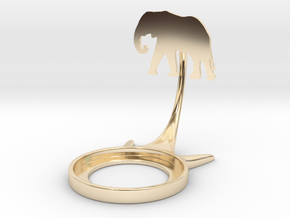 Animal Elephant in 14k Gold Plated Brass