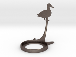 Animal Duck in Polished Bronzed-Silver Steel