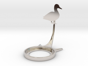 Animal Duck in Rhodium Plated Brass
