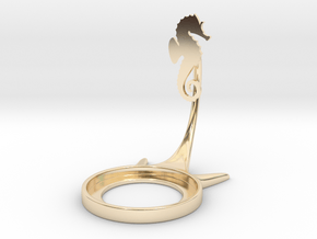Animal Seahorse in 14k Gold Plated Brass
