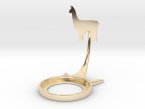 Animal Alpaca in 14k Gold Plated Brass