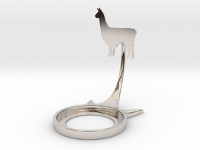 Animal Alpaca in Rhodium Plated Brass