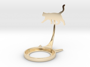 Animal Cat Walk in 14k Gold Plated Brass