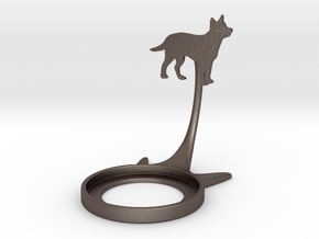 Animal Dog in Polished Bronzed-Silver Steel
