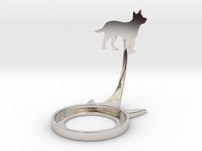 Animal Dog in Rhodium Plated Brass
