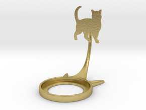 Animal Cat in Natural Brass