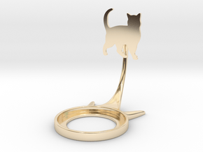 Animal Cat in 14k Gold Plated Brass