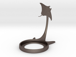 Animal Mantaray in Polished Bronzed-Silver Steel