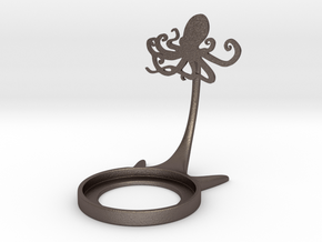 Animal Octopus in Polished Bronzed-Silver Steel
