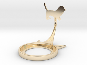 Animal Basset Hound in 14k Gold Plated Brass