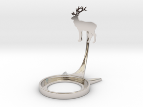 Animal Deer in Rhodium Plated Brass