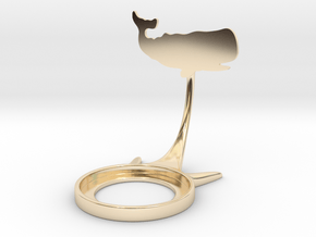 Animal Whale in 14k Gold Plated Brass