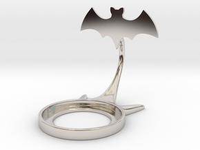 Halloween Bat in Rhodium Plated Brass