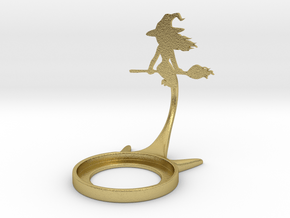 Halloween Witch in Natural Brass