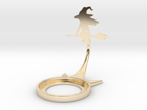 Halloween Witch in 14k Gold Plated Brass