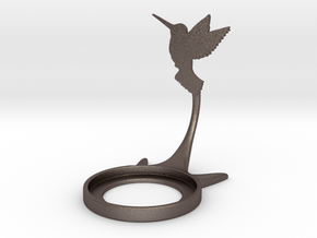 Animal Hummingbird in Polished Bronzed-Silver Steel