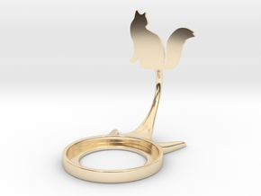 Animal Cat in 14k Gold Plated Brass