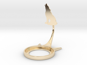 Animal Wolf in 14k Gold Plated Brass