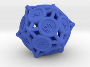 d20 - "Spikes" in Blue Processed Versatile Plastic