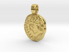 Veliocasse coin [pendant] in Polished Brass