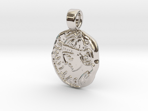Veliocasse coin [pendant] in Rhodium Plated Brass