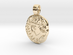 Veliocasse coin [pendant] in 14k Gold Plated Brass
