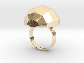 disco ball ring polished in 14k Gold Plated Brass