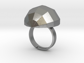 disco ball ring matte in Natural Silver