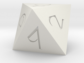 D8 Sharp Edge - Fantasy Elf Font in White Natural Versatile Plastic